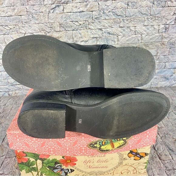 G by Guess Knee High Riding Boots Women's Size 10 Faux Leather Chunky Block Heel - Picture 6 of 10